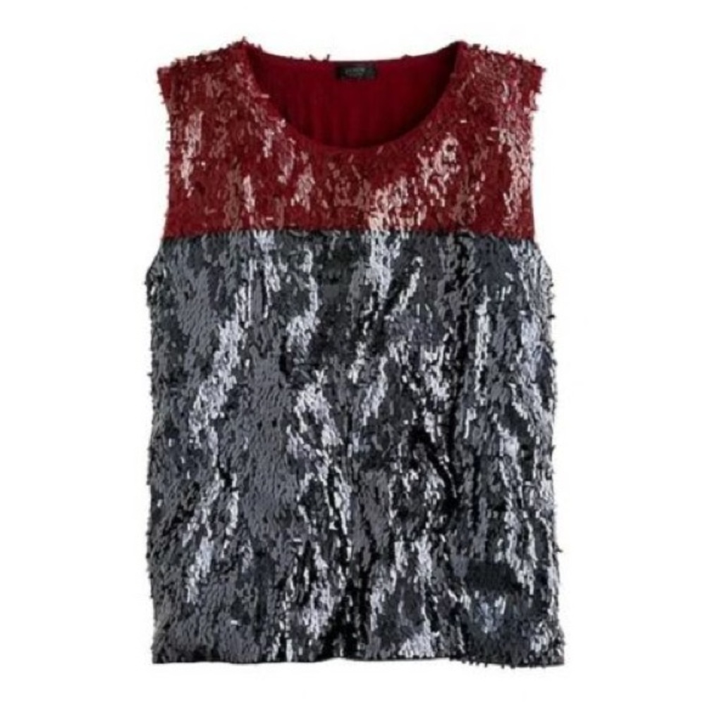 Nwot J. Crew Collection Sequin Colorblock Knit Top - image 1